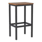 Gyn 26 Inch Counter Height Stool Set of 2 Brown Wood Seat Black Steel By Casagear Home BM316226