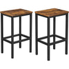 Gyn 26 Inch Counter Height Stool Set of 2 Brown Wood Seat Black Steel By Casagear Home BM316226