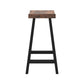 26 Inch Counter Height Stool Set of 2 Brown Saddle Seat Black Steel Frame By Casagear Home BM316229