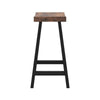 26 Inch Counter Height Stool Set of 2 Brown Saddle Seat Black Steel Frame By Casagear Home BM316229