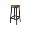 26 Inch Counter Height Stool Set of 2 Brown Round Seat Black Steel Frame By Casagear Home BM316230