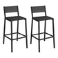 Mexy 25 Inch Counter Stool Chair Set of 2 Panel Back Square Seat Black By Casagear Home BM316231