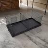 Havi 48 Inch Small Pet Cube Playpen, 2 Separate Spaces, Metal Frame, Black By Casagear Home