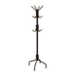 Deli 71 Inch Coat Rack 12 Hooks with Round Knobs 4 Legs Brown Metal By Casagear Home BM316243