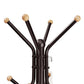 Deli 71 Inch Coat Rack 12 Hooks with Round Knobs 4 Legs Brown Metal By Casagear Home BM316243