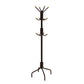 Deli 71 Inch Coat Rack 12 Hooks with Round Knobs 4 Legs Brown Metal By Casagear Home BM316243