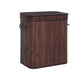 25 Inch Laundry Basket Curved Lid Removable Bag Handle Brown Finish By Casagear Home BM316246