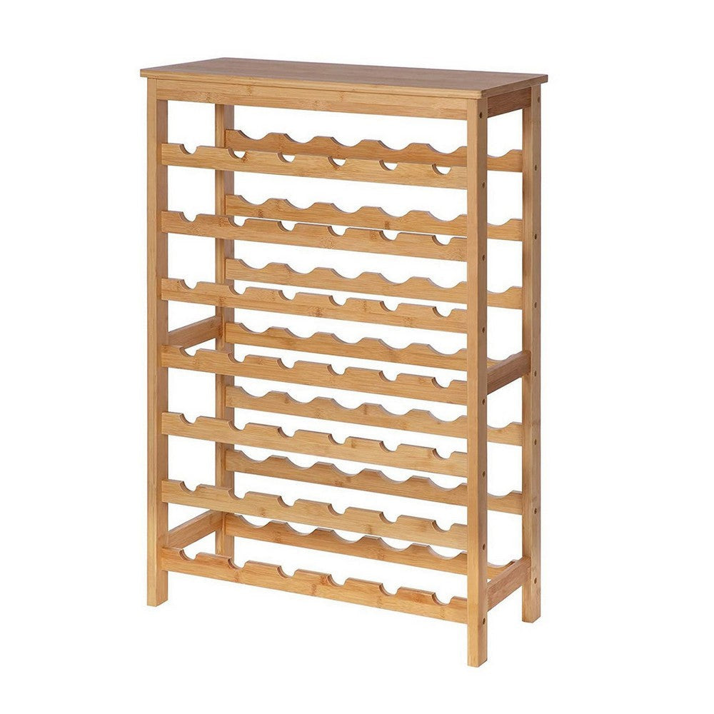 37 Inch Wine Rack 7 Tier Display Storage Shelves Natural Brown Finish By Casagear Home BM316250