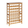 37 Inch Wine Rack 7 Tier Display Storage Shelves Natural Brown Finish By Casagear Home BM316250