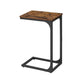 24 Inch End Table C Shaped Metal Frame Square Wood Top Black Finish By Casagear Home BM316251