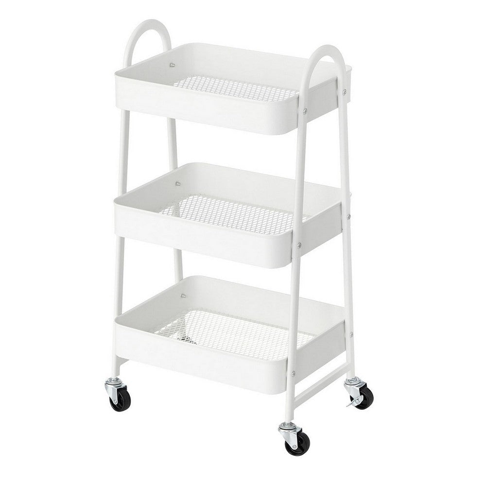 Navi 31 Inch Rolling Cart on Caster Wheels for Home Office Storage By Casagear Home BM316255