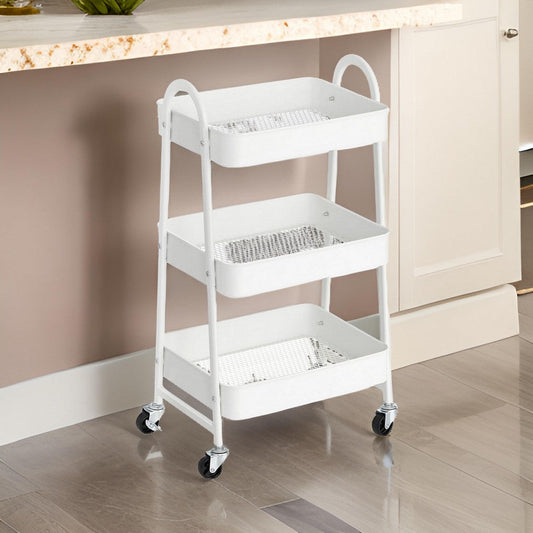 Navi 31 Inch Rolling Cart on Caster Wheels for Home, Office, Storage By Casagear Home