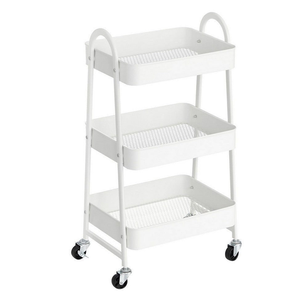 Navi 31 Inch Rolling Cart on Caster Wheels for Home Office Storage By Casagear Home BM316255