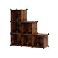 Coki 38 Inch Storage Organizer 6 Cube Cubbie Shelves Black Brown Finish By Casagear Home BM316257