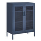 Dobi 41 Inch Storage Buffet Cabinet Double Doors 2 Handles Blue Steel By Casagear Home BM316261