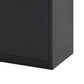 Tira 35 Inch Storage Cabinet with Lock Shelves Cutout Handle Black Metal By Casagear Home BM316264