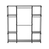 Iko 65 Inch Wardrobe Rack 4 Hanging Sections 3 Shelves Black Metal By Casagear Home BM316265