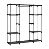 Iko 65 Inch Wardrobe Rack 4 Hanging Sections 3 Shelves Black Metal By Casagear Home BM316265