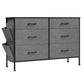 Savi 42 Inch Small Space Dresser 6 Fabric Drawers with Side Pockets Gray By Casagear Home BM316268