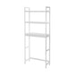 Vali 64 Inch Over Toilet Rack 3 Slatted Style Shelves White Bamboo Frame By Casagear Home BM316269