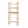 Vali 64 Inch Over Toilet Rack 3 Slatted Style Shelves Brown Bamboo Frame By Casagear Home BM316270