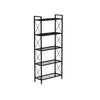 Juvi 57 Inch Storage Rack 5 Shelves Crossbar Sides Dense Mesh Black By Casagear Home BM316274