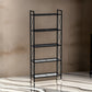 Juvi 57 Inch Storage Rack, 5 Shelves, Crossbar Sides, Dense Mesh, Black By Casagear Home