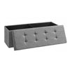 Zok 43 Inch Folding Storage Ottoman Bench Tufted Removable Top Gray By Casagear Home BM316280