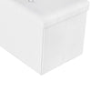 Zok 43 Inch Folding Storage Ottoman Bench Tufted Removable Top White By Casagear Home BM316284