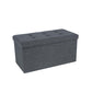 Zok 30 Inch Folding Storage Ottoman Bench Tufted Removable Top Gray By Casagear Home BM316286