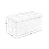 Siya 30 Inch Folding Storage Ottoman Bench Tufted Removable Top White By Casagear Home BM316287