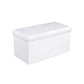 Siya 30 Inch Folding Storage Ottoman Bench Tufted Removable Top White By Casagear Home BM316287