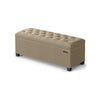 Neru 43 Inch Storage Ottoman with Removable Top Button Tufted Beige By Casagear Home BM316289