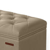 Neru 43 Inch Storage Ottoman with Removable Top Button Tufted Beige By Casagear Home BM316289