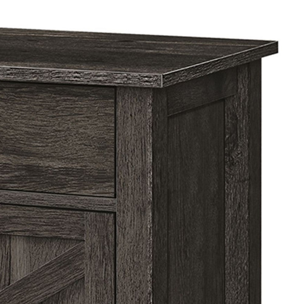 Syna 32 Inch Storage Buffet Cabinet 2 Drawers Doors Farmhouse Gray By Casagear Home BM316290