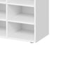 Lyne 41 Inch Shoe Storage Bench 12 Square Shelves Gray Sponge White Wood By Casagear Home BM316298