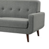 Rim 79 Inch Sofa Gray Polyester Tufted Back Foam Cushions Brown Wood By Casagear Home BM316310