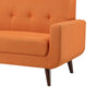 Rim 79 Inch Sofa Orange Polyester Tufted Back Foam Cushions Brown Wood By Casagear Home BM316313