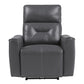 Well 39 Inch Power Recliner Chair Dark Gray Faux Leather Solid Wood By Casagear Home BM316317