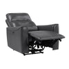 Well 39 Inch Power Recliner Chair Dark Gray Faux Leather Solid Wood By Casagear Home BM316317