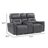 Well 73 Inch Power Double Recliner Loveseat Dark Gray Faux Leather Wood By Casagear Home BM316318