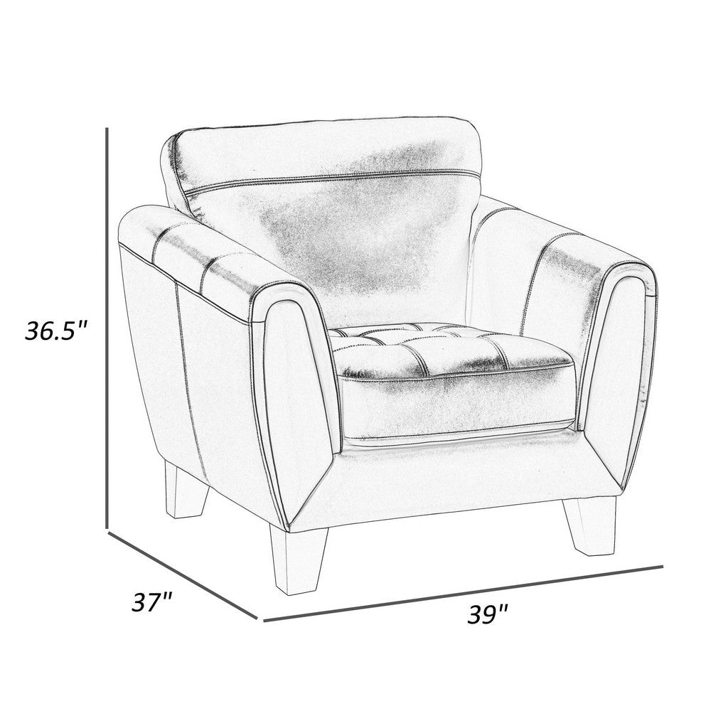 Sofy 37 Inch Accent Chair Beige Top Grain and Faux Leather Solid Wood By Casagear Home BM316324