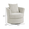 Meil 34 Inch Swivel Accent Chair Beige Chenille Nailhead Trim Solid Wood By Casagear Home BM316335