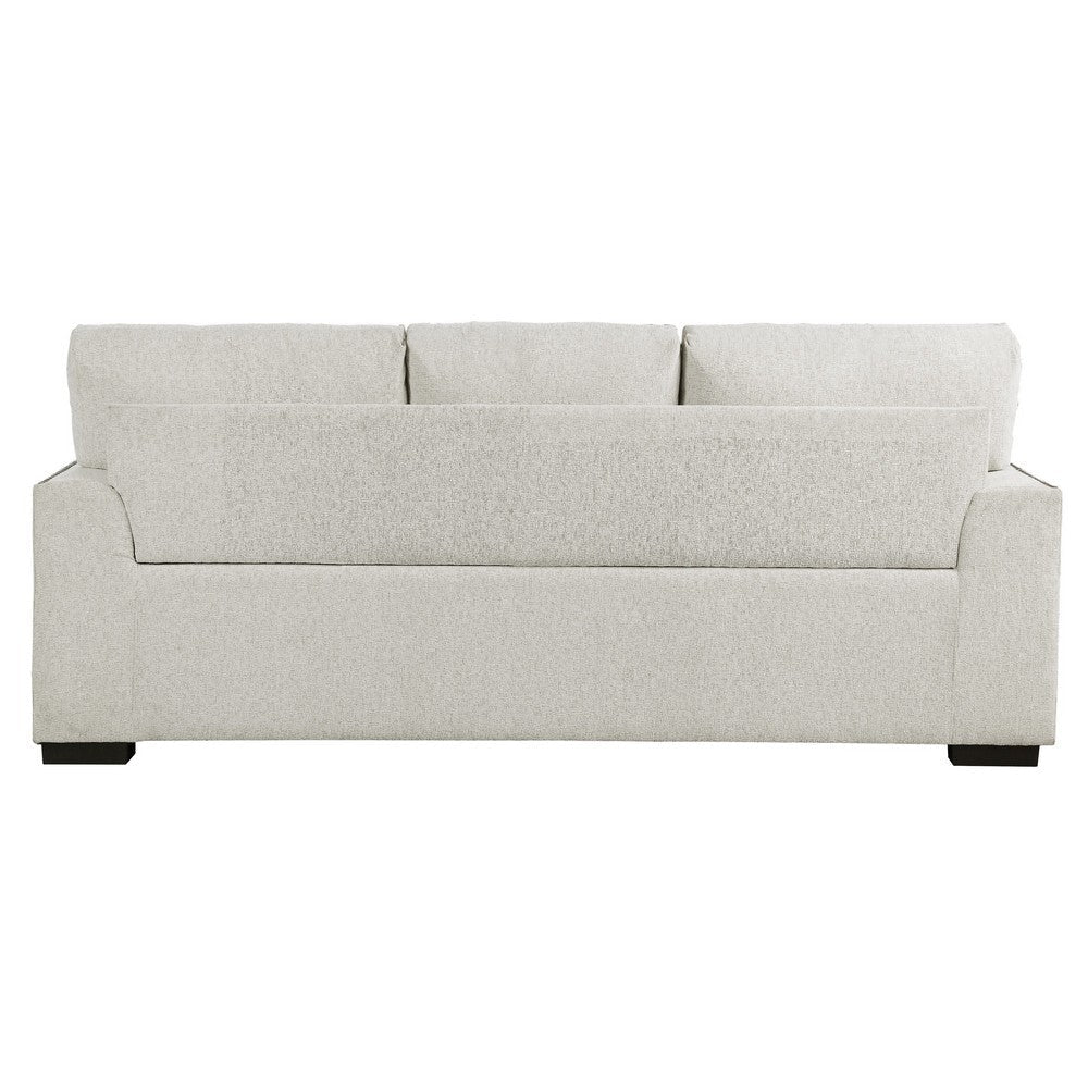 Meil 84 Inch Sofa Beige Chenille Nailhead Trim Foam Cushions Solid Wood By Casagear Home BM316337