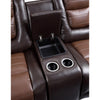 Istro 76 Inch Dual Manual Recliner Loveseat Console Brown Faux Leather By Casagear Home BM316339