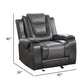 Istro 39 Inch Glider Manual Recliner Chair 2 Tone Gray Faux Leather By Casagear Home BM316341