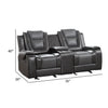 Istro 76 Inch Manual Recliner Loveseat Cupholder Console Gray Faux Leather By Casagear Home BM316342