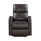 Rica 38 Inch Power Recliner Chair Plush Brown Faux Leather Foam Cushions By Casagear Home BM316344