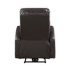 Rica 38 Inch Power Recliner Chair Plush Brown Faux Leather Foam Cushions By Casagear Home BM316344