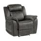 Bento 38 Inch Manual Recliner Chair Tab Pull Brownish Gray Microfiber By Casagear Home BM316346